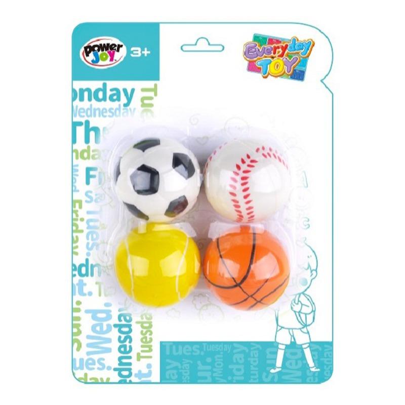 Power Joy Everyday Toy PU Soft Ball 4 Pieces