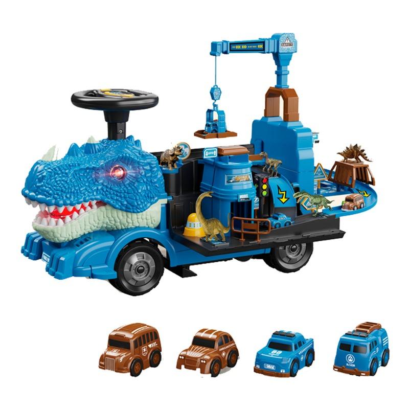 Dinosaur Truck Ride On Car with Sounds and Lights - Blue