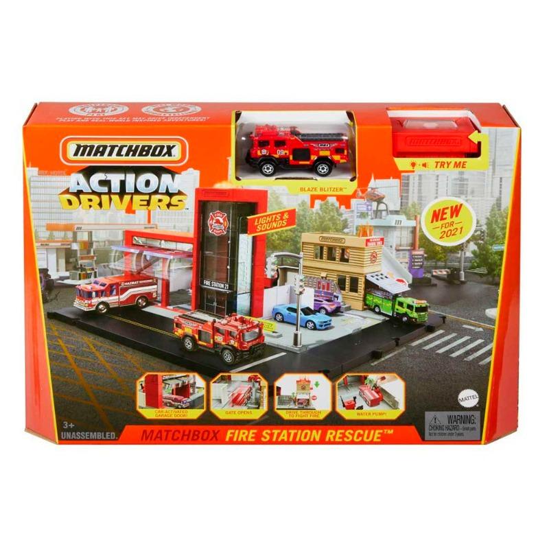 Matchbox Action Drivers Fire Station Rescue Playset
