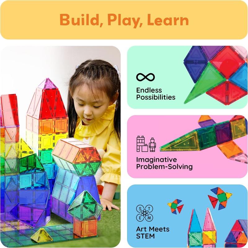 Picasso Magnetic Tiles Building Blocks Set – 60 Pieces
