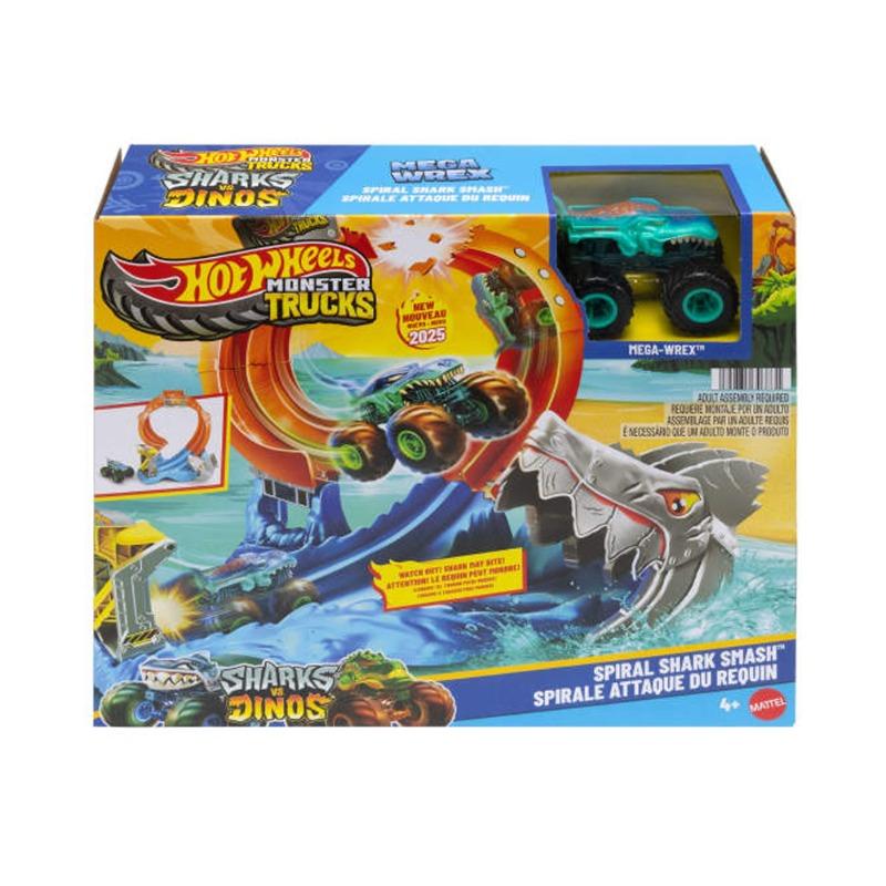 Hot Wheels Monster Trucks Corkscrew Shark Smash