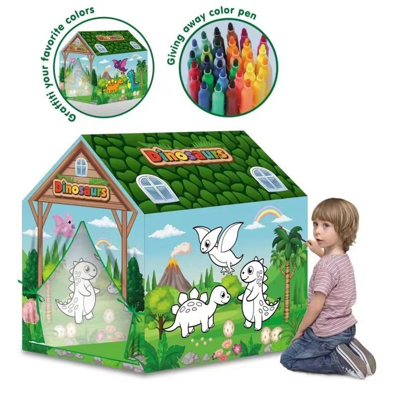 DIY Graffiti Dinosaur Tent Play House