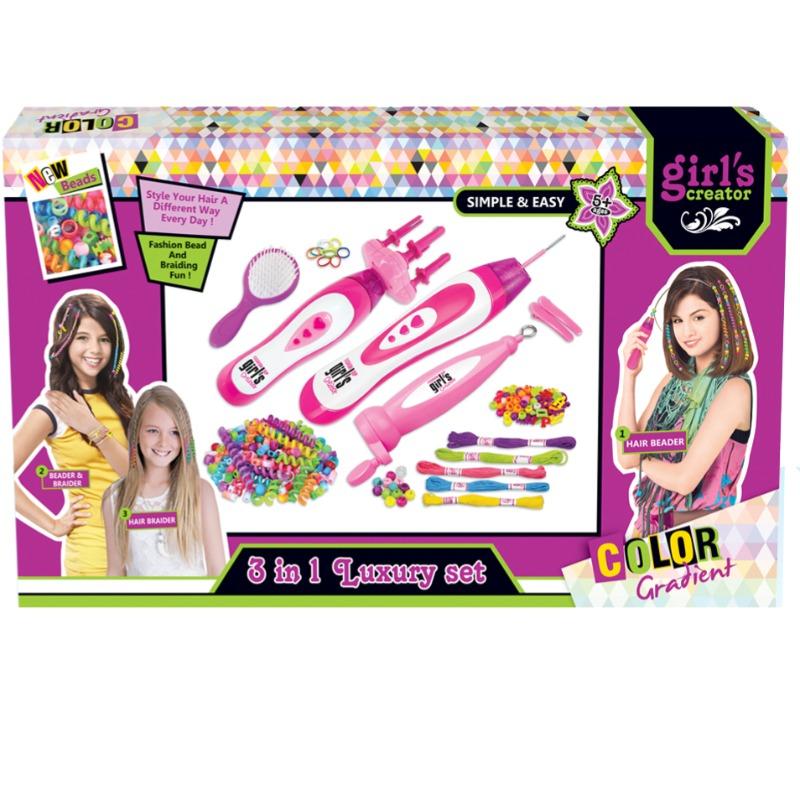 جيرلز كريتور - مجموعة تزيين الشعر بادير 3 في 1