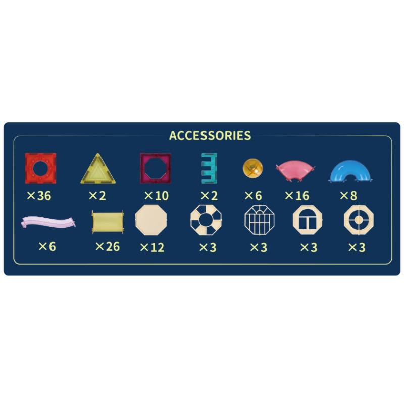 Magnetic Tiles Marble Roller II Rainbow Set - 136 Pcs