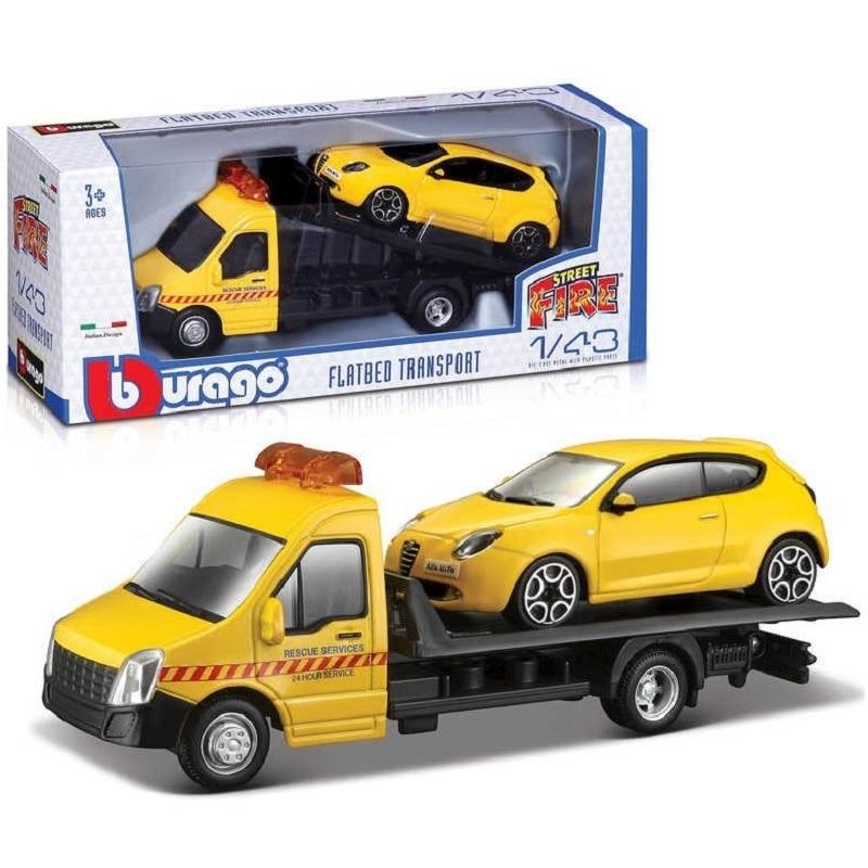 Bburago Street Fire Flatbed Transport