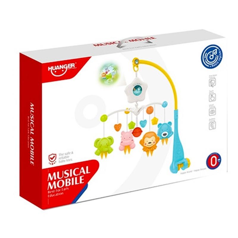 هوانجر - علّاقة سرير موسيقية مع جهاز عرض لون أزرق