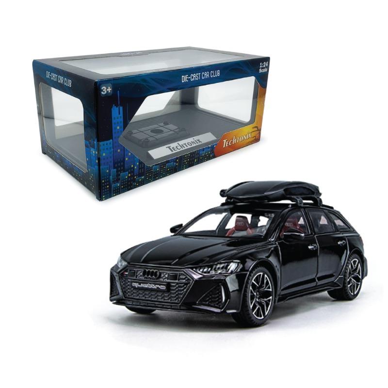 Techtonix Audi RS6 Sound And Light Six Door Open Pull Cack Car - Black