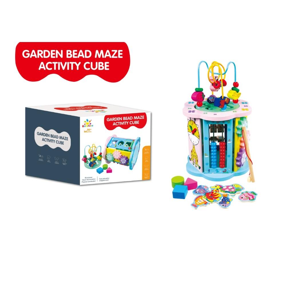 Baby Love Wooden Activity Cube House Gear