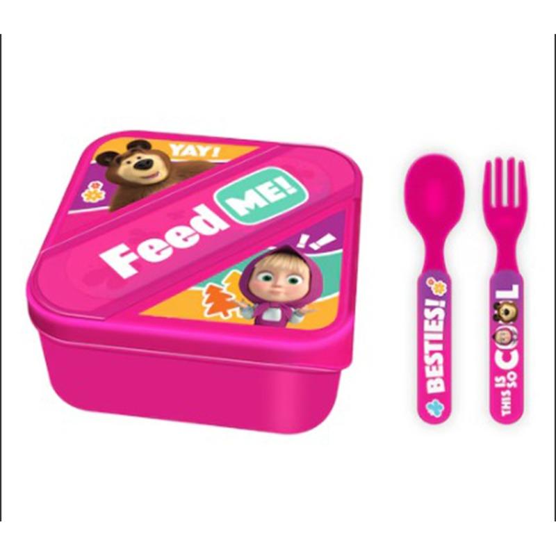 Masha and the Bear Lunch Box with Cutlery