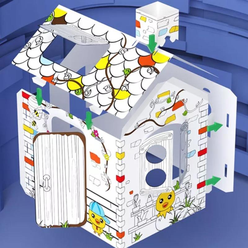 مجموعة تلوين الورق المقوى ثلاثي الأبعاد بتصميم المنزل