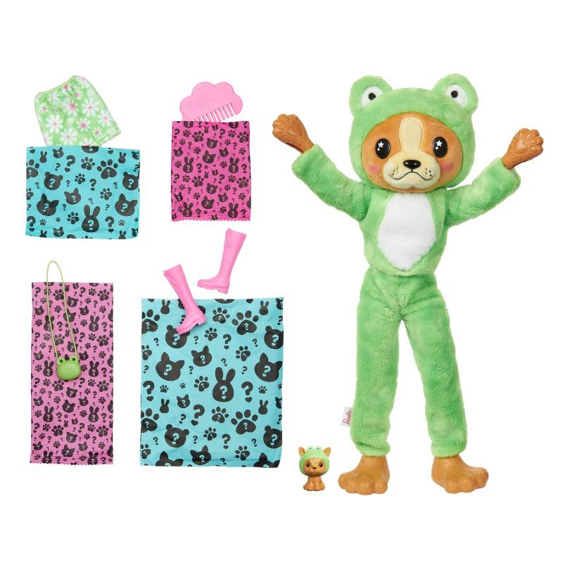 Barbie Cutie Reveal Doll with Stuffed Animal Outfit and 10 Surprises - Green