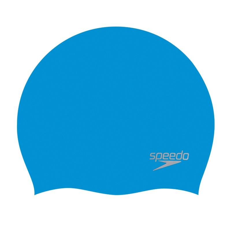 Speedo Adult Plain Moulded Silicone Cap - Blue