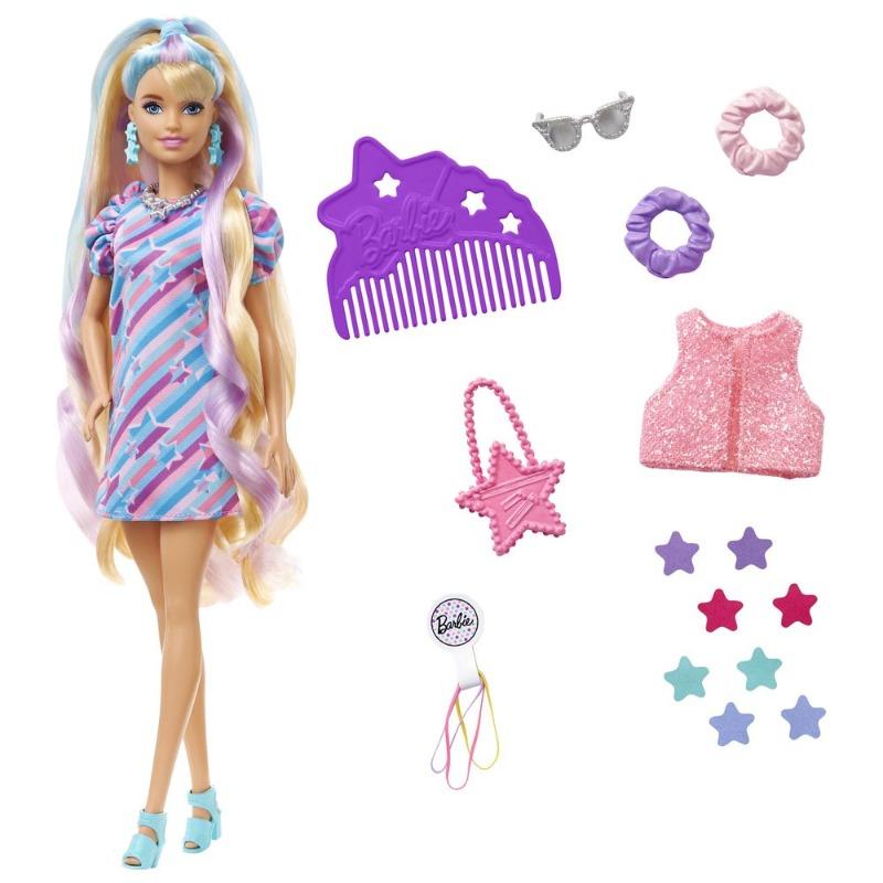 Barbie Totally Doll With Long Curly Hair And Purple Dress