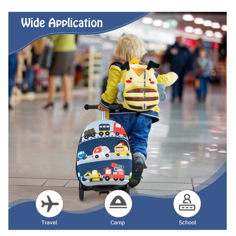 Costway 2 in 1 Foldable Scooter Bag with LED Wheels Car Design
