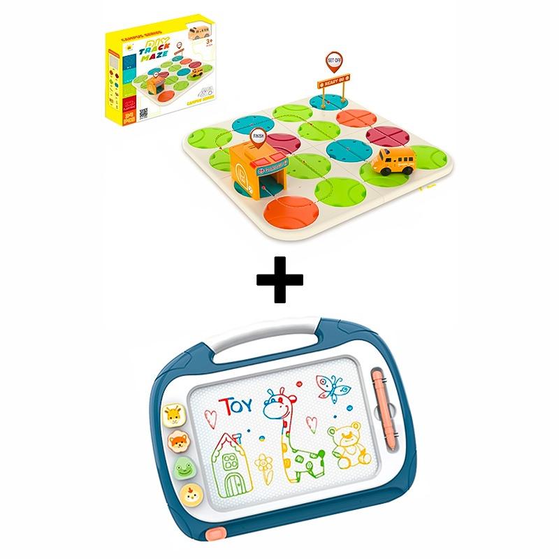 اشتري 1 واحصل على 1 لوح رسم مغناطيسي + مسار متاهة الحافلة المدرسية