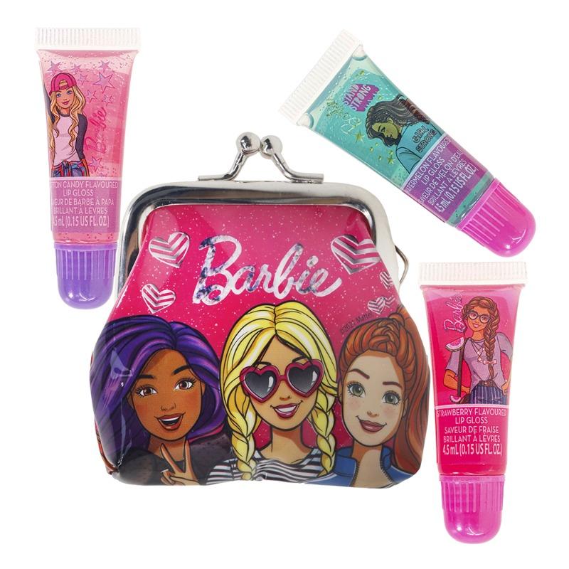 تاونلي جيرل - ملمع شفاه مع محفظة نقود معدنية بتصميم باربي 3 قطع