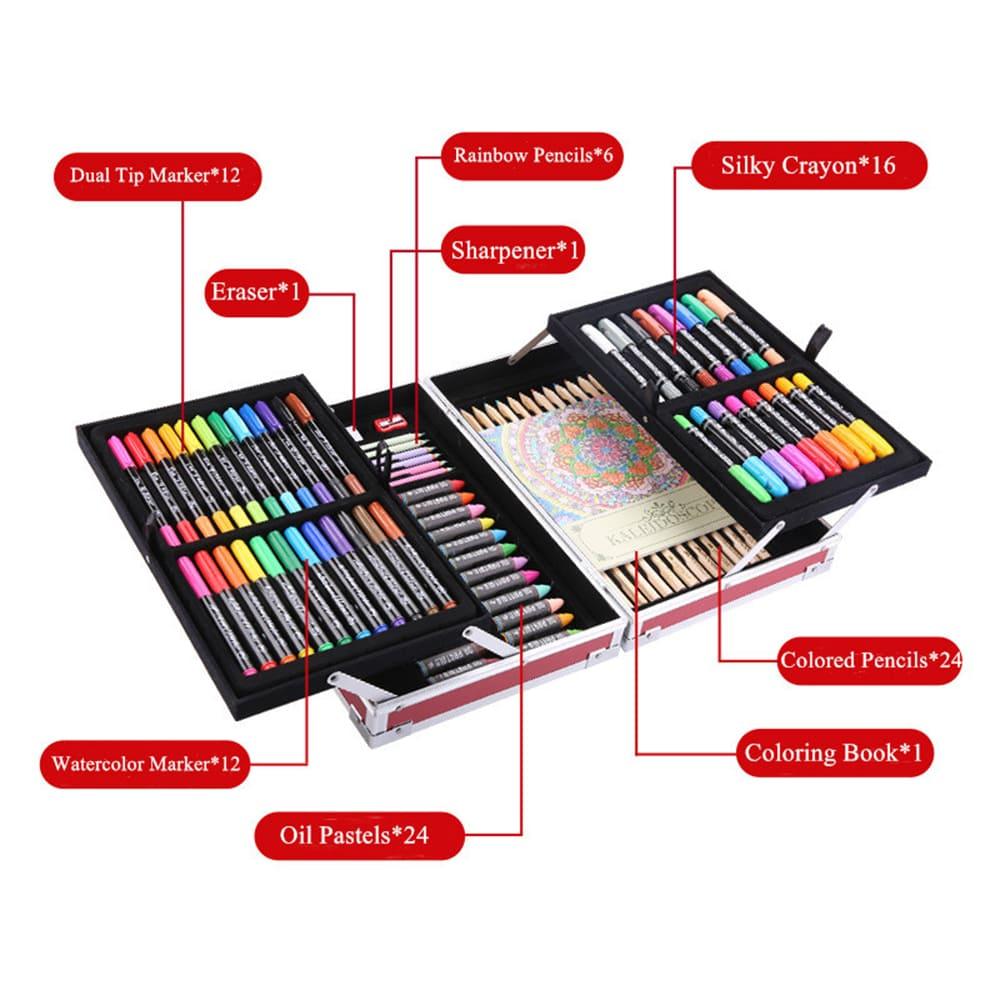 حقيبة أقلام التلوين والإبداع 97 قطعة