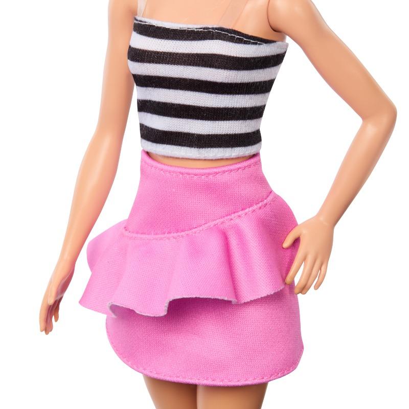 Barbie Fashion Barbie Doll in Pink Skirt and Striped Blouse