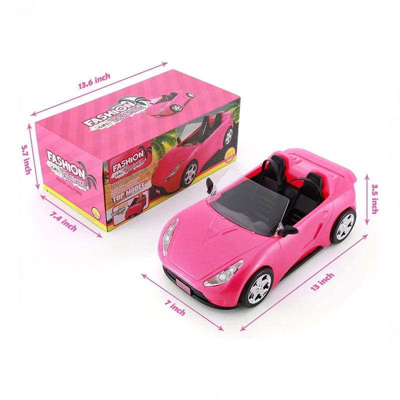 Glittering Pink Convertible Doll Car