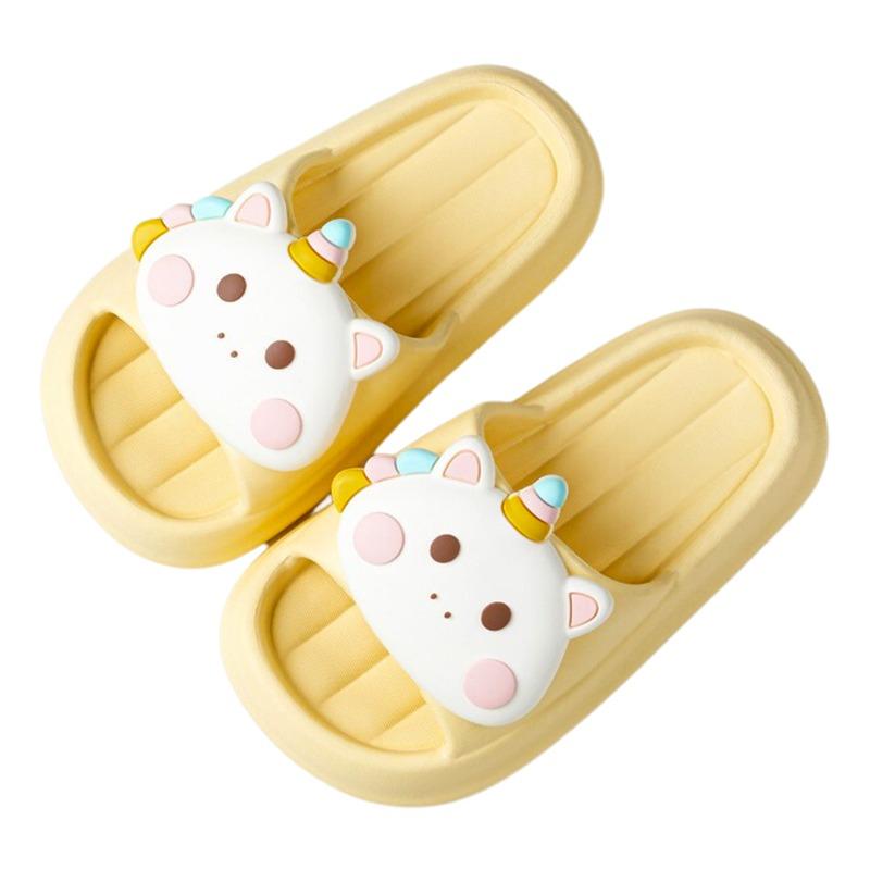 Cheerful Mario Large Drop Plastic Unicorn Yellow Slippers