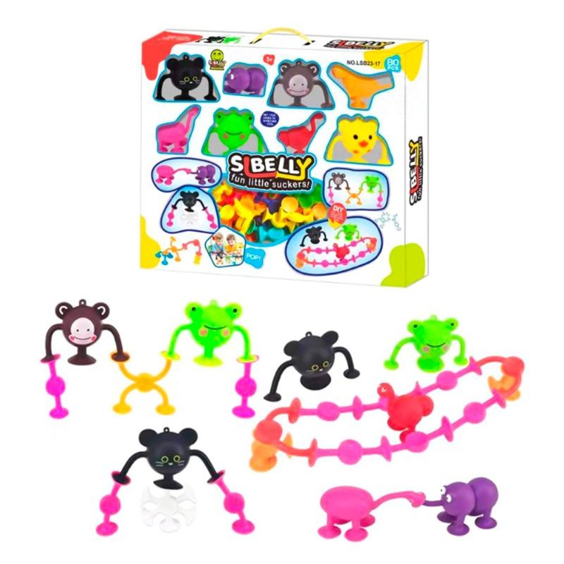 مجموعة الحيوانات الصغيرة السيليكون - 80 قطعة