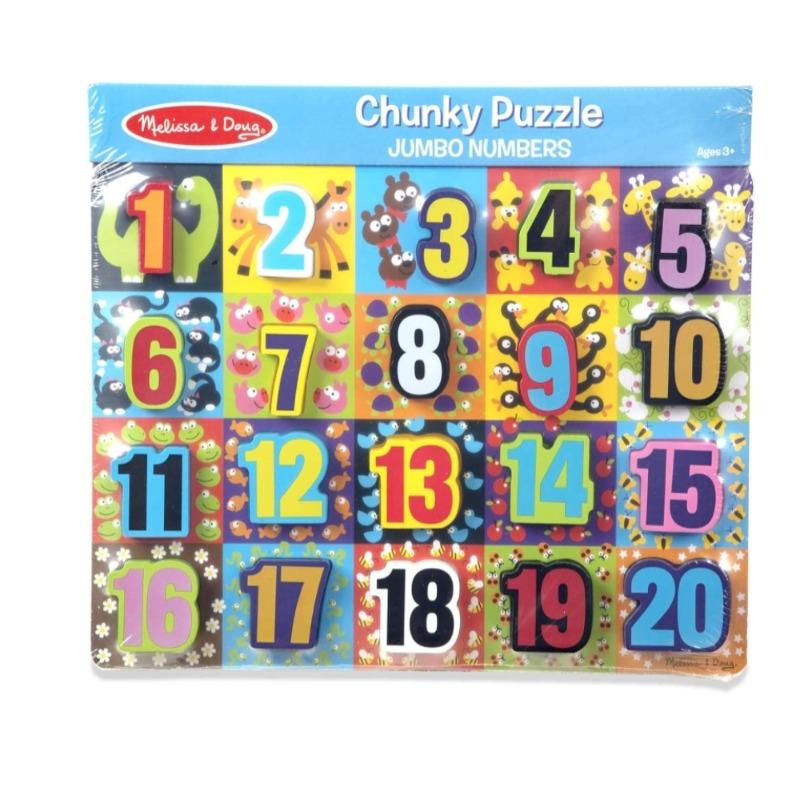 Melissa & Doug Jumbo Numbers Wooden Chunky Puzzle (20 pcs)