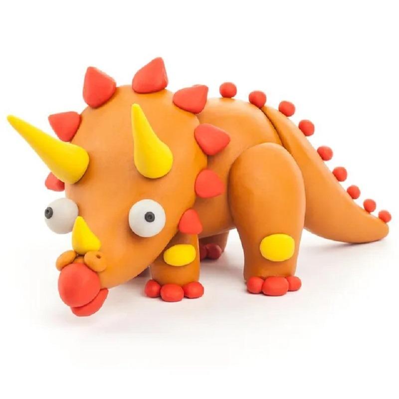 Hey Clay DIY Triceratops Plastic Modelling Air Dry Clay Kit - 3pcs
