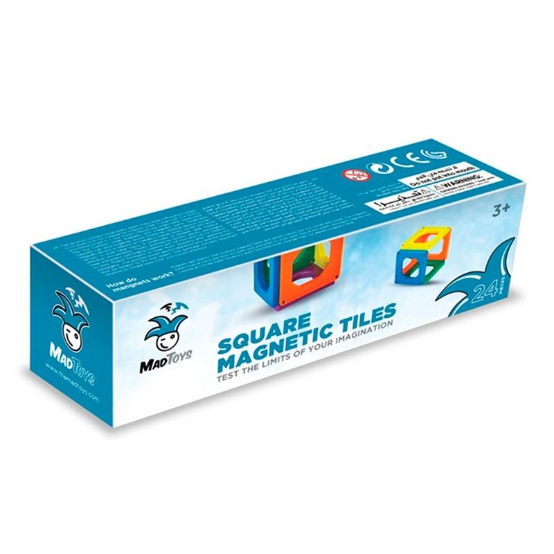 قطع البناء المغناطيسي مربع الشكل 24 قطعة