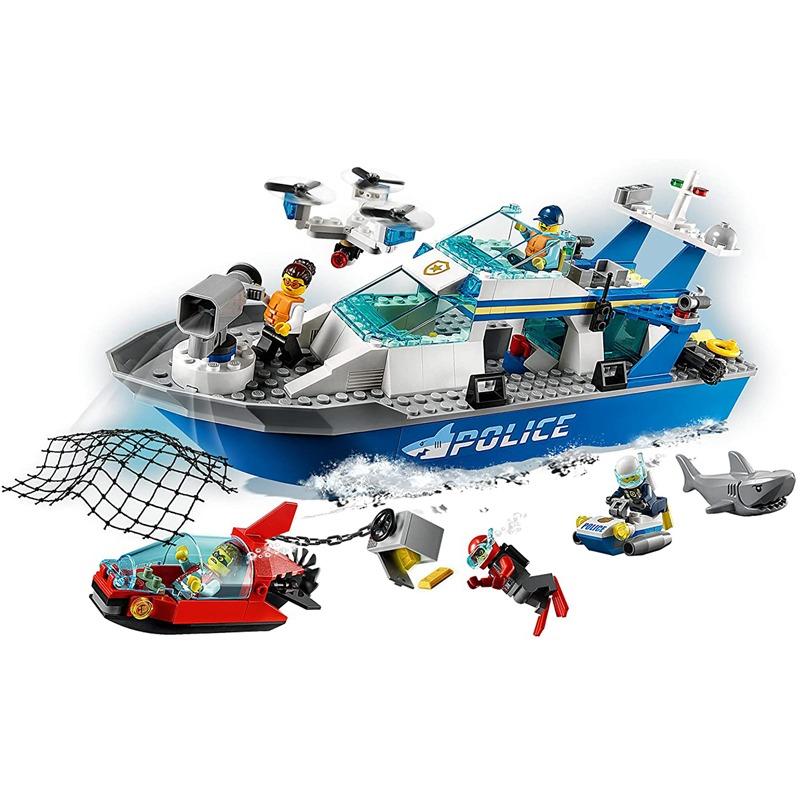 Lego City Police Patrol Boat Building
