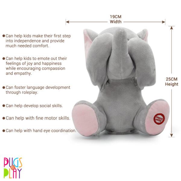 Pugs at Play Peek-a-Boo Manny Elephant