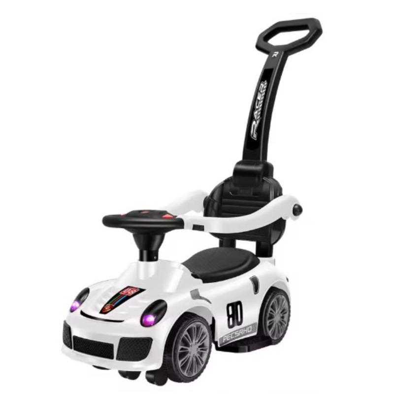 توبي كيدز - سيارة دفع للأطفال مزودة بموسيقى ومقبض - أبيض