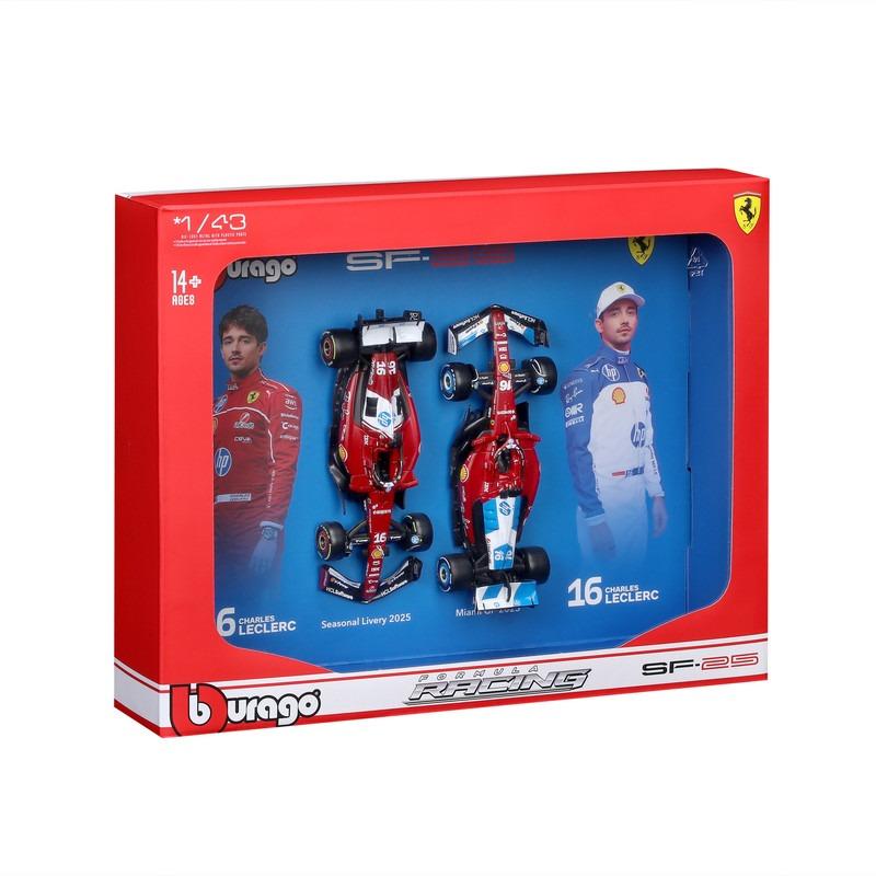 Bburago F1 2 Pack Ferrari Formula Charles Leclerc 16 Scale 1:43 2 Pack