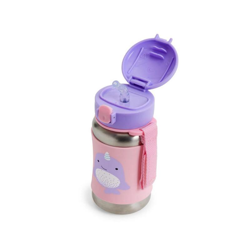 Zoo Stainless Steel Straw Bottle Narwhal