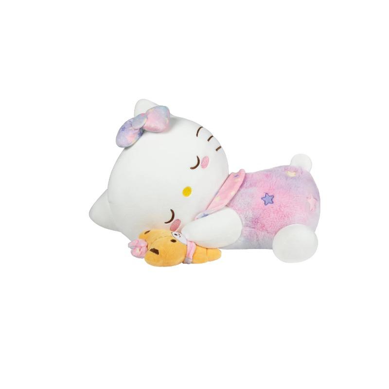 هالو كيتي - دمية هالو كيتي المحشوة النائمة مقاس 18 انش مع الملحقات