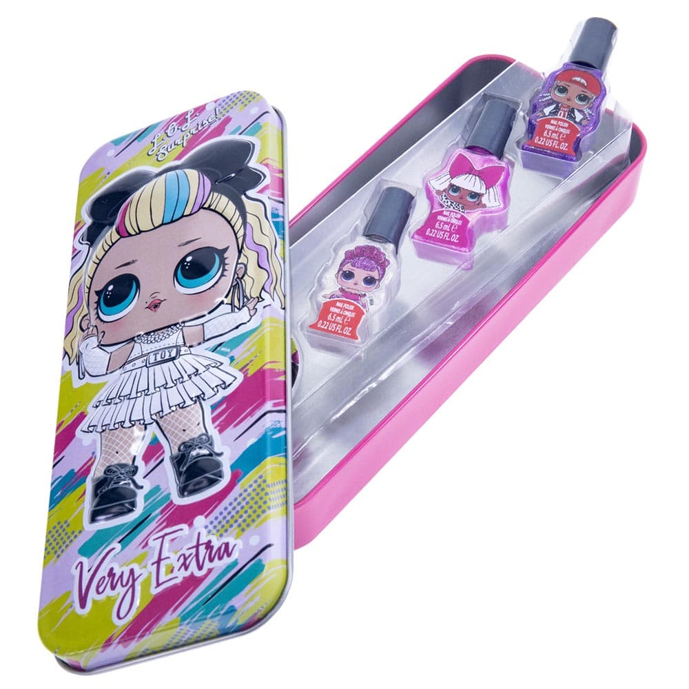 L.O.L Surprise - 3pcs Nail Polish and File With Pencil Case Tin