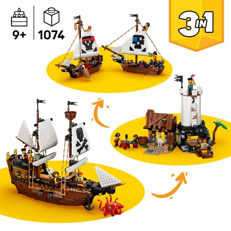 LEGO Creator 3 in 1 Iconic Pirate Ship Building Set