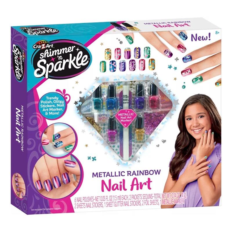 CraZart Shimmer N Sparkle Ultimate Glitter Metalic Rainbow Nail Art