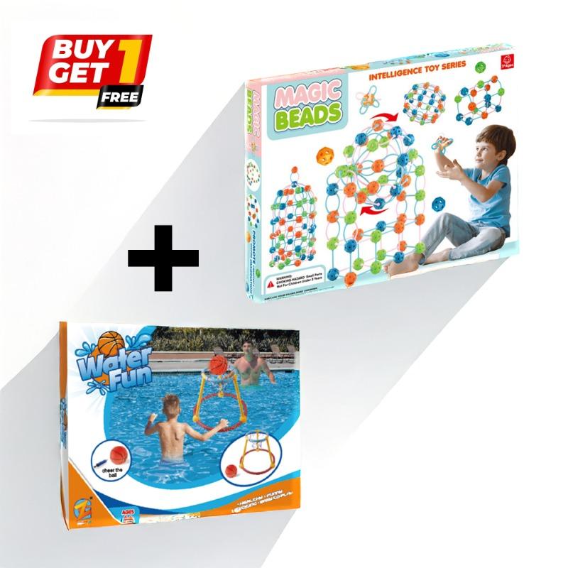 Bundle Water Basketball Game + Magic Puzzle Beads Playset