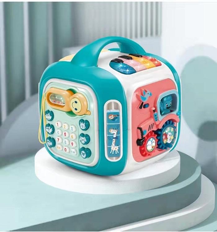 مكعب نشاط الأطفال التفاعلي لون وردي