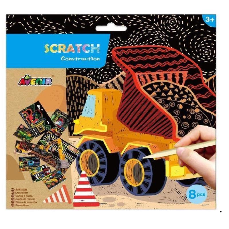 Avenir Scratch Art Kit 8 Pack - Construction