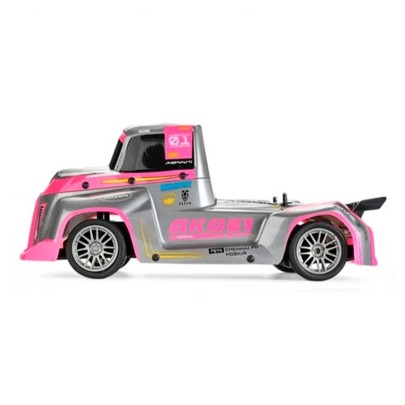 زو فن - سيارة لايت تراكتر بجهاز تحكم عن بعد لون وردي وفضي