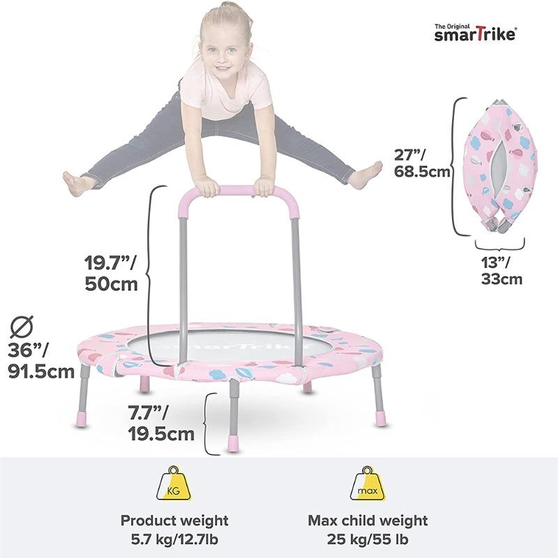 سمارترايك - ترامبولين ومجموعة أنشطة 3 في 1 لون وردي