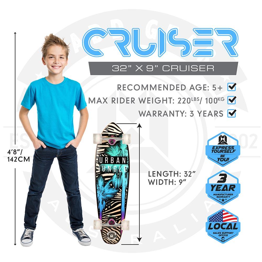 Madd Gear Urban Jungle Cruiser Skateboard - 32 Inch