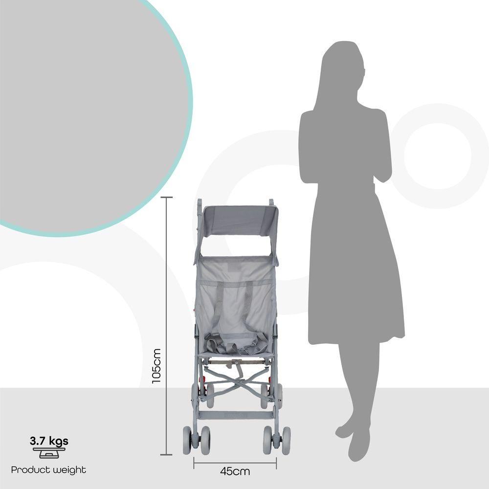 مون - عربة أطفال خفيفة باللون الرمادي الفاتح