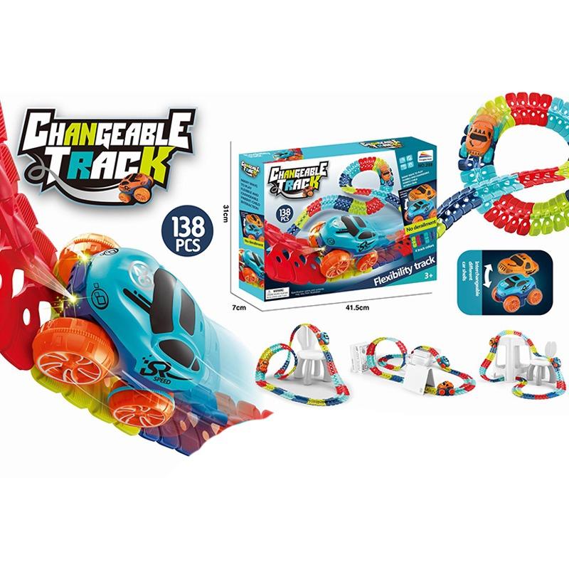 Changeable Track With Led Light Up Race Car