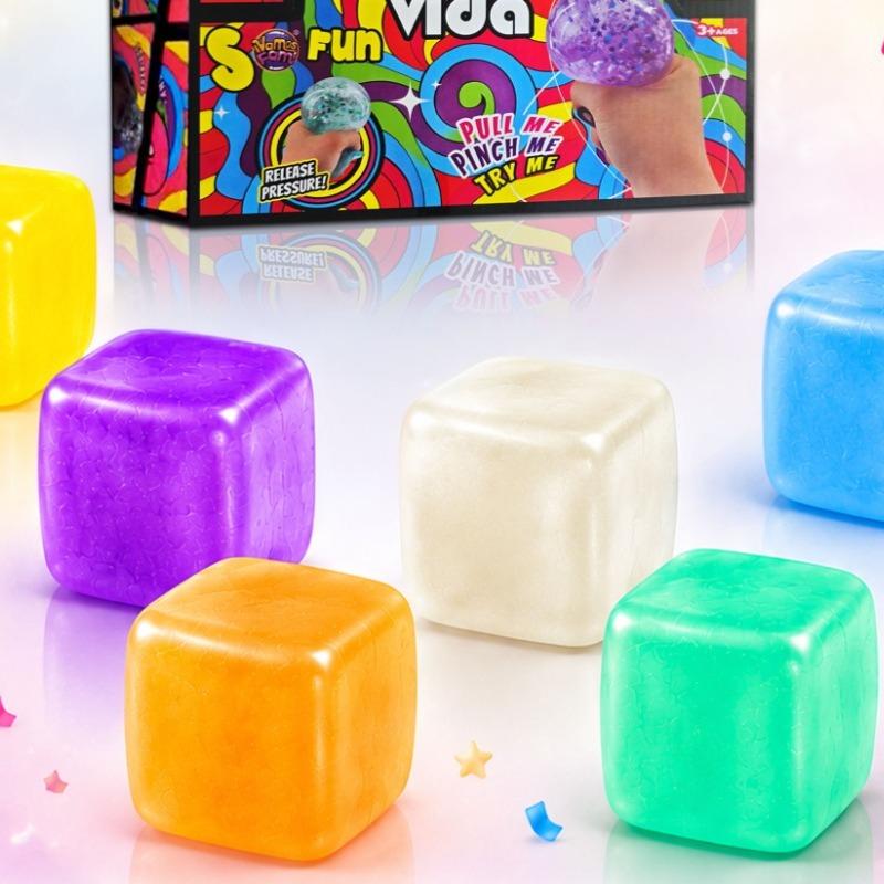 Squishy Bun Pearlescent Glue Cube 6cm – Assorted Colors