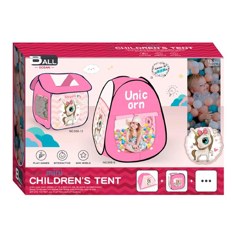 Loc Toy Children's UnicornTent Triangular Shape - With 100 Balls