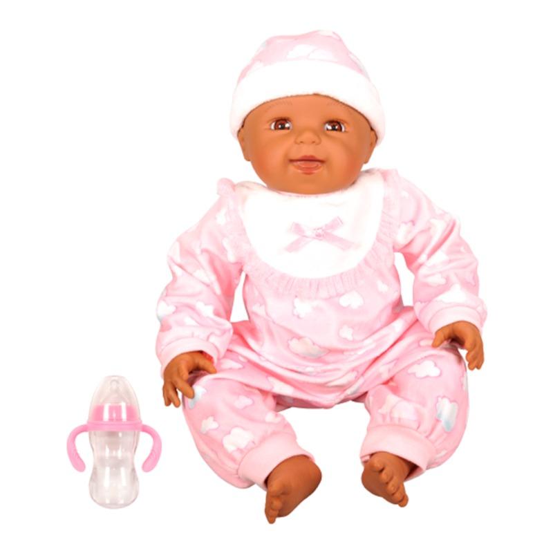 ليلي و ليس - دمية أفرو بسلوبيت وردي بطباعة الغيوم مع ببرونة