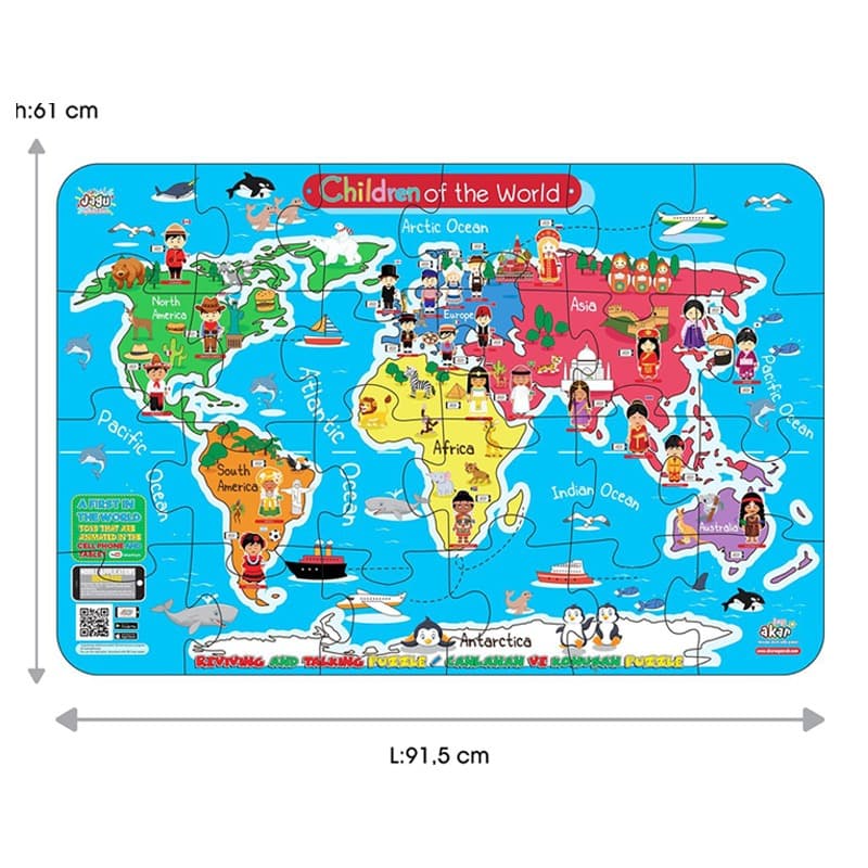 Akar Toys XXL Mega Puzzle - World