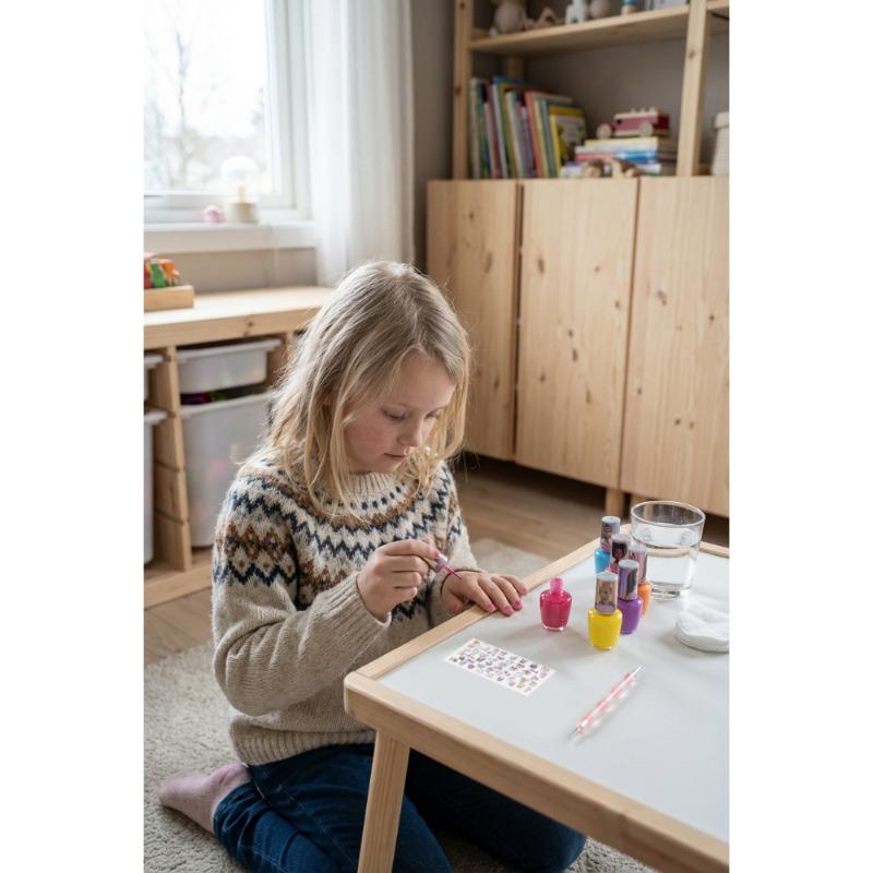 مجموعة طلاء أظافر باربي 6 قطع مع إكسسوارات الأطفال